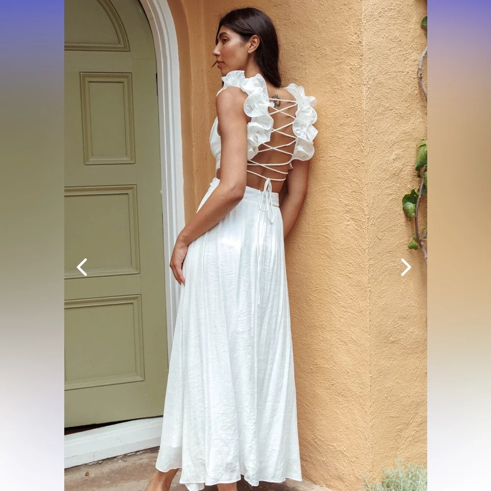 MADARA LACED BACK RUFFLE DRESS - Picture 2 of 9